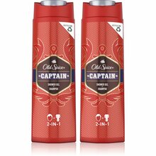 Dušigeel ja šampoon meestele Old Spice Captain 3in1, 2 x 400 ml