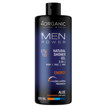 Dušigeel ja šampoon meestele 4organic Men Power 3in1 Energy, 500 ml