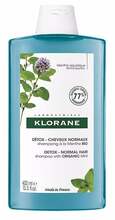 Puhastav detoksšampoon normaalsetele juustele Klorane Organic Mint, 400 ml
