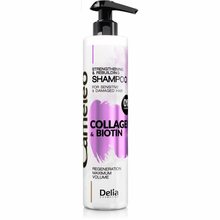 Energiseeriv šampoon kahjustatud ja õrnadele juustele Delia Cosmetics Cameleo Collagen & Biotin, 250 ml