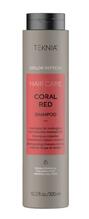 Punast tooni esiletoov šampoon värvitud juustele Lakme Teknia Coral Red, 300 ml