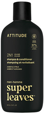 Šampoon ja palsam meestele Attitude Super Leaves Amber & Citrus 2in1 Volume, 415 ml