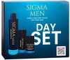 Päevakomplekt Sigma Men: keha ja juuste pesugeel 200 ml, kätekreem 100 ml, päevakreem 50 ml