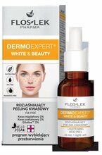 Sära andev happeline näokoorija ööseks FlosLek Dermo Expert White and Beauty, 30 ml