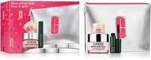 Kingitusekomplekt Clinique Glow And Go Bold, näokreem 50 ml, silmapalsam 5 ml, ripsmetušš 3,5 ml, kosmeetikakott