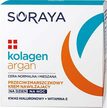 Päevane ja öine kortsudevastane kreem Soraya Collagen & Argan, 50 ml