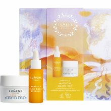 Näohoolduskomplekt Lumene Nordic-C Glow Boost Essence seerum 30 ml + Overnight Bright Sleeping kreem 50 ml