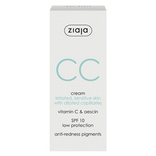 CC kreem tundlikule ja ärritunud nahale Ziaja SPF10, 50 ml
