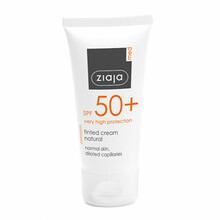 Tooniv kreem normaalsele nahale Ziaja naturaalne toon SPF 50+, 50 ml