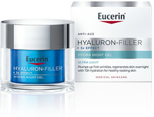 Öine niisutav näogeel Eucerin Hyaluron-Filler+3x Effect Night Moisturizing Gel, 50 ml