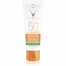 Matistav päikesekaitsekreem näole Vichy Capital Soleil Mattifying 3-in-1 SPF50+, 50 ml