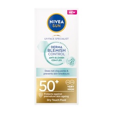 Päikesekaitse näofluid Nivea Sun UV Face Derma Blemish Control SPF50+, 40 ml