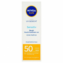 Nivea Sun Sensitive SPF50 kaitsev näokreem tundlikule nahale, 50 ml
