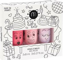 Laste küünelakikomplekt Nailmatic Kids Party B, Cookie 8 ml + Bella 8 ml + Elliot 8 ml