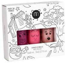 Laste küünelakikomplekt Nailmatic Magic Forest, Sheepy + Peachy + Kitty, 3 x 8 ml