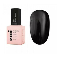 Geellakk E.MI Gel Polish, 030 Black Gloss, 9 ml
