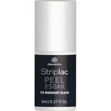 Küünelakk Alessandro Striplac Peel Or Soak, 119 Midnight Black, 8 ml