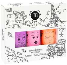 Küünelakikomplekt lastele Nailmatic Kids Paris Neon Marshi, Dolly, Flamingo, 3x8 ml