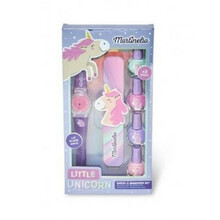 Laste maniküürikomplekt Martinelia Little Unicorn, 4 küünelakki, 1 küüneviil, 1 huuleläige, 1 huuleläike-kell