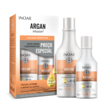 Laineliste ja lokkis juuste hoolduskomplekt Inoar Argan Infusion Perfect Curls Duo Kit, 500 ml + 250 ml