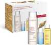 Puhastav nahahoolduskomplekt Clarins Velvet Cleansing Milk 200 ml + Instant Eye Make-Up Remover 30 ml + Hydrating Toning Lotion 50 ml