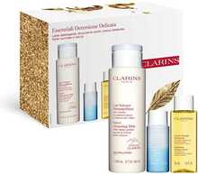 Puhastav nahahoolduskomplekt Clarins Velvet Cleansing Milk 200 ml + Instant Eye Make-Up Remover 30 ml + Hydrating Toning Lotion 50 ml