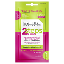 Kaheetapiline näopuhastus- ja detoksikatsioonihooldus Eveline Cosmetics 2 Steps To Beauty, 2x4 ml