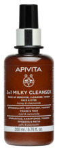 Puhastuspiim näole ja silmadele Apivita 3 in 1, 200 ml
