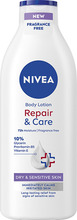 Kehapiim Nivea Repair & Care kuivale ja tundlikule nahale, 400 ml