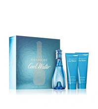Tualettvesi naistele Davidoff Cool Water Woman 100 ml koos kehakreemi 75 ml ja dušigeeliga 75 ml kinkekomplekt