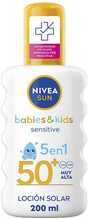 Päikesekaitsesprei lastele Nivea Sun Babies & Kids Sensitive Protect 5 in 1 SPF 50+, 200 ml