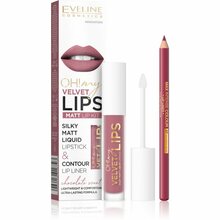 Huulekomplekt Eveline Cosmetics OH my LIPS Velvet, 13 Brownie Biscotti, 4,5 ml
