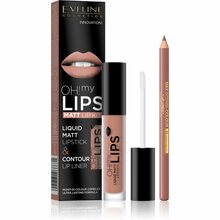 Huulekomplekt Eveline Oh My Lips, 01 Neutral Nude, 4,5 ml + 1 tk