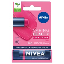 Huulepalsam Nivea Caring Beauty 3in1 SPF30, Pink, 4,8 g