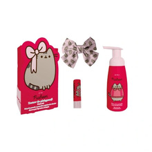 Hoolduskomplekt Pusheen: pesuvaht 300 ml + huulepulk 3,8 g + juukseklamber