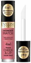 Vedela koostisega põsepuna ja huulepulk Eveline 4in1 Velour Cheek & Lip Color Balm, 04, 4,5 ml