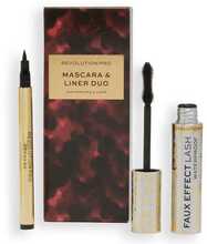 Ripsmetuši ja silmapliiatsi komplekt Makeup Revolution Pro Faux Effect Lash Waterproof Mascara Black 8 ml + Supreme Flick Precise Gel Eyeliner Black 1 ml