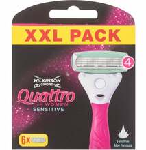 Vahetatav tera Wilkinson Sword Quattro For Women Sensitive, 6 tk