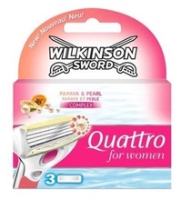 Vahetusterad Wilkinson Sword Quattro For Women, 3 tk