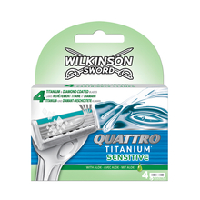 Raseerimisterad Wilkinson Sword Quattro Titanium Sensitive, 4 tk