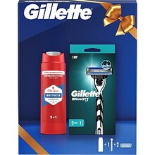 Kingikomplekt Gillette Mach3: raseerija + vahetusterad, 2 tk + dušigeel/šampoon Old Spice Whitewater, 250 ml