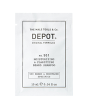 Habeme- ja vuntsishampoon Depot No. 501 Moisturizing & Clarifying Beard, 10 ml