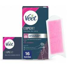 Depilatsiooniribad Veet Expert Undermarks Wax Strips Normal Skin, 16 tk
