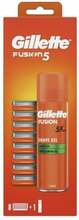 Raseerimiskomplekt Gillette Fusion, 8 tk + raseerimisgeel, 200 ml