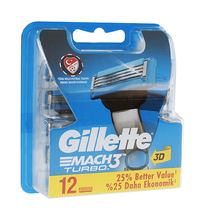 Gillette Mach3 Turbo vahetusterad, 12 tk