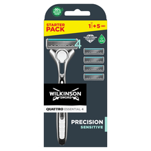 Raseerija Wilkinson Sword Quattro Titanium Sensitive vahetatavate teradega, 4 tk