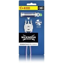 Raseerimiskomplekt Wilkinson Essentials 3 Hybrid: raseerija, 1 tk + vahetusterad, 4 tk