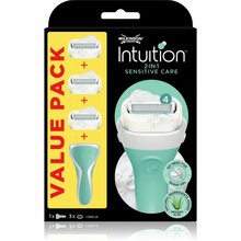 Raseerija naistele Wilkinson Sword Intuition Sensitive Care seebiga + 3 vahetatavat tera