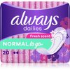 Always Dailies to Go Fresh pesukaitsmed 20 tk