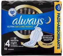Sanitaarpadjad Always Ultra Secure Night S4, 10 tk